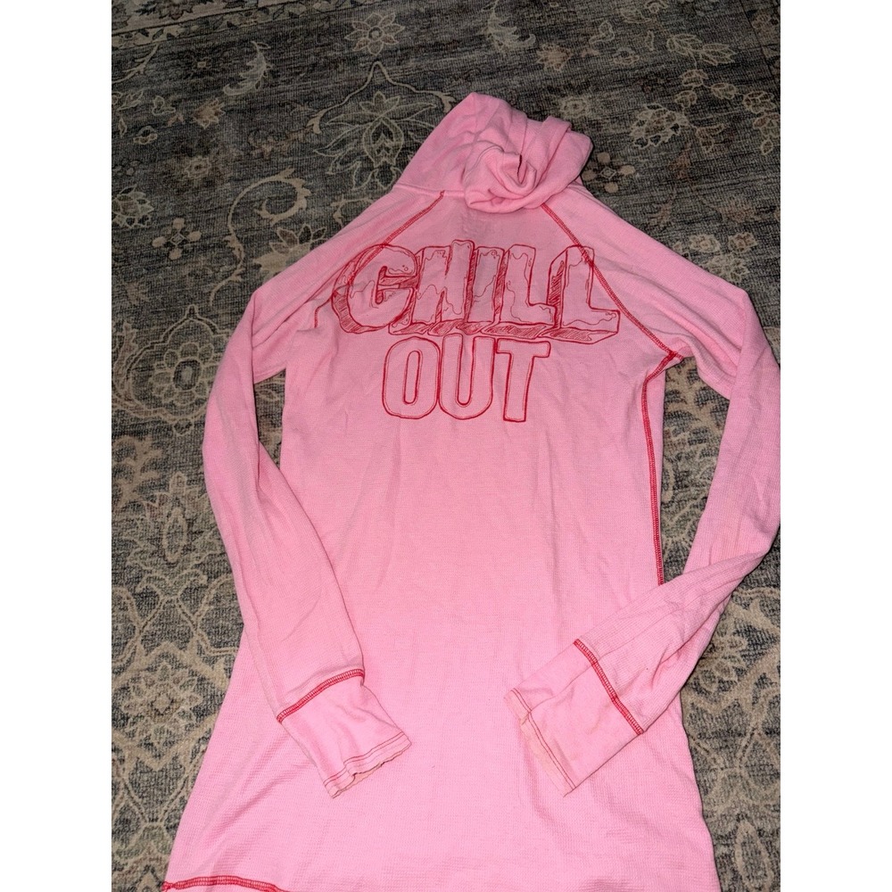 Vintage Y2K Victoria's Secret PINK Thermal Nightgown Dress Long Sleeve Chill Out